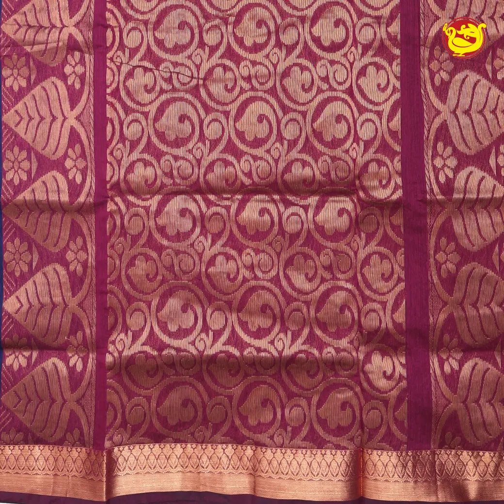 Navy blue With Magenta Kalyani Cotton Saree