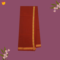 Deep Red With Gold And Red Border Men’s  Temple Wear Dhotis