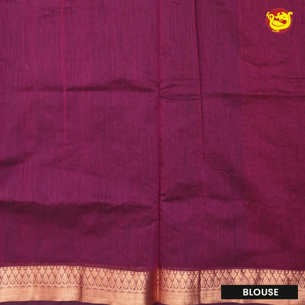 Navy blue With Magenta Kalyani Cotton Saree