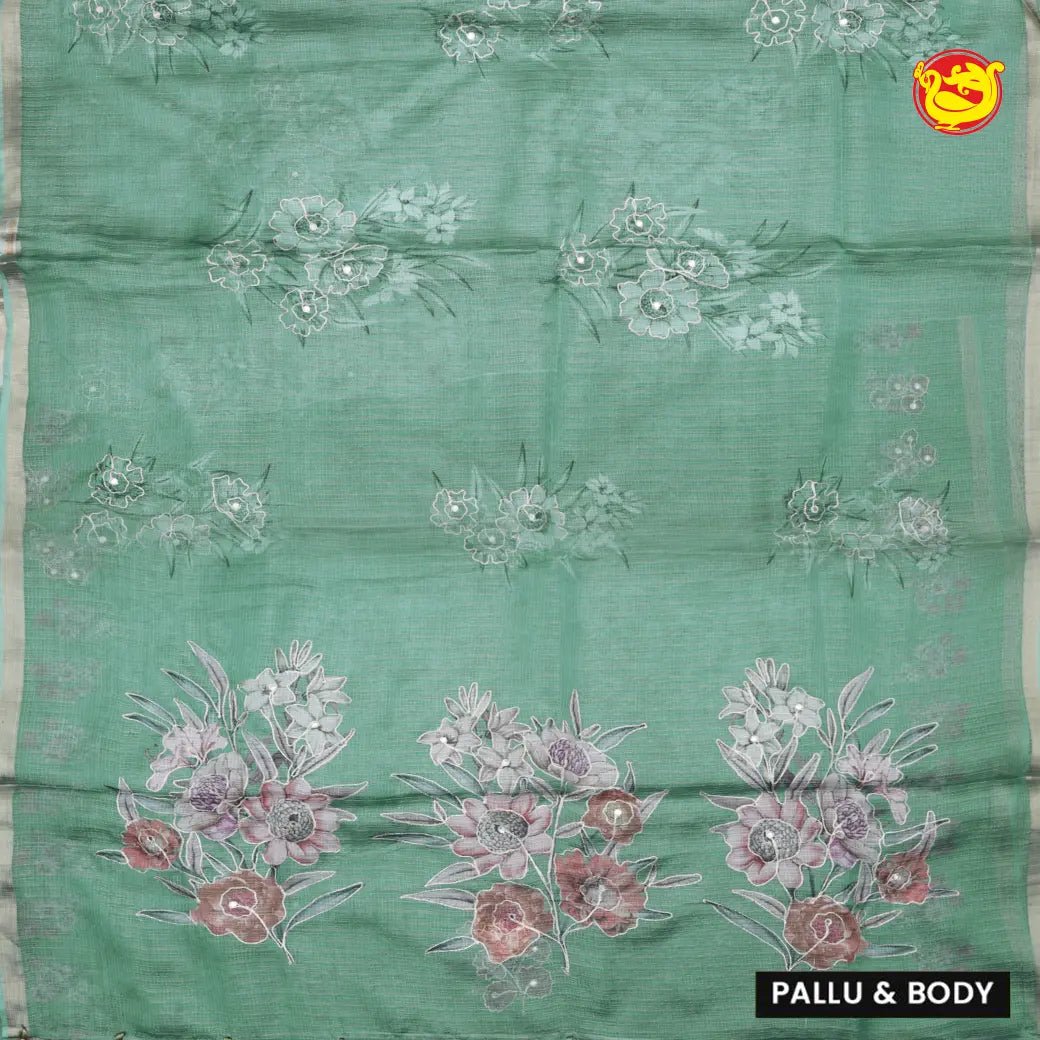 Light Green with Kota Silk Saree - Thenianantham