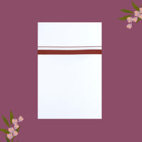 White with Brown Border Single Layer Cotton Men’s Dhoti