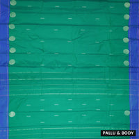 Emerald Green  With Royal Blue  Border  Arani Silk Saree