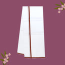 White with Brown Border Single Layer Cotton Men’s Dhoti