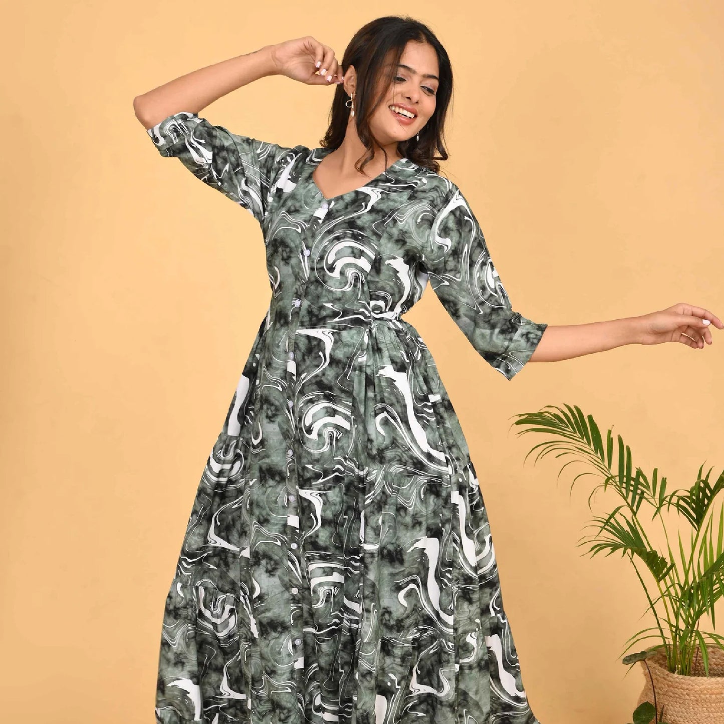 Green Colour Women’s Nighty