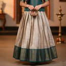 Ramar Green With Half White Girls Branded Readymade Pattu Pavadai