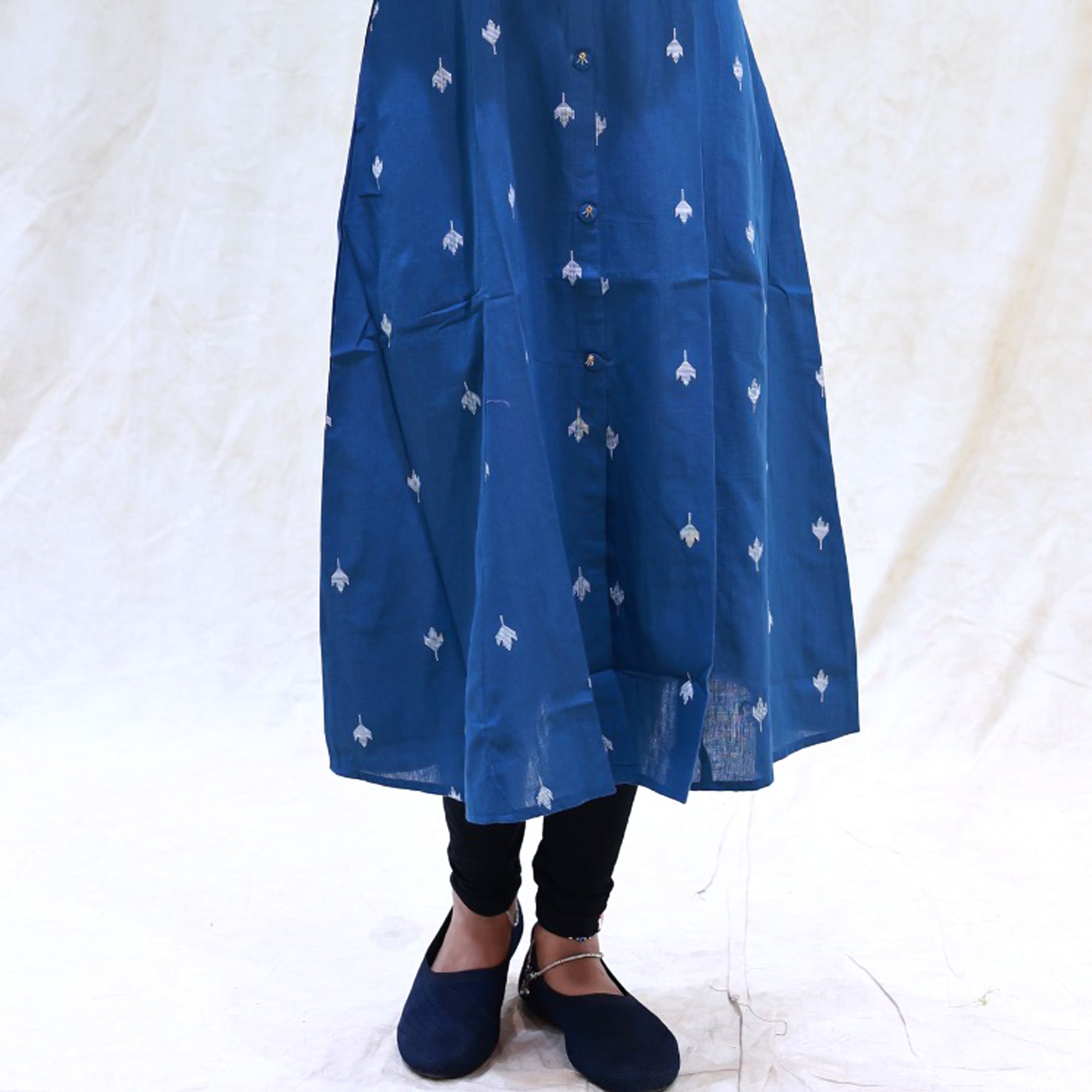 Thenmozhi-Indigo blue Ladies Branded Umbrella Top Readymade