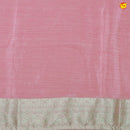 Dark Pastel Pink Stripes Design Tissue Crush Designer Saree with Readymade Designer HandWork Blouse - Thenianantham