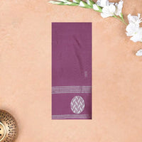 Mauve With Silver Border  Arani Silk Saree