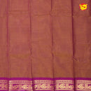 Light Brown double shade with Magenta-yellow Pure Bengal Cotton Saree without Blouse