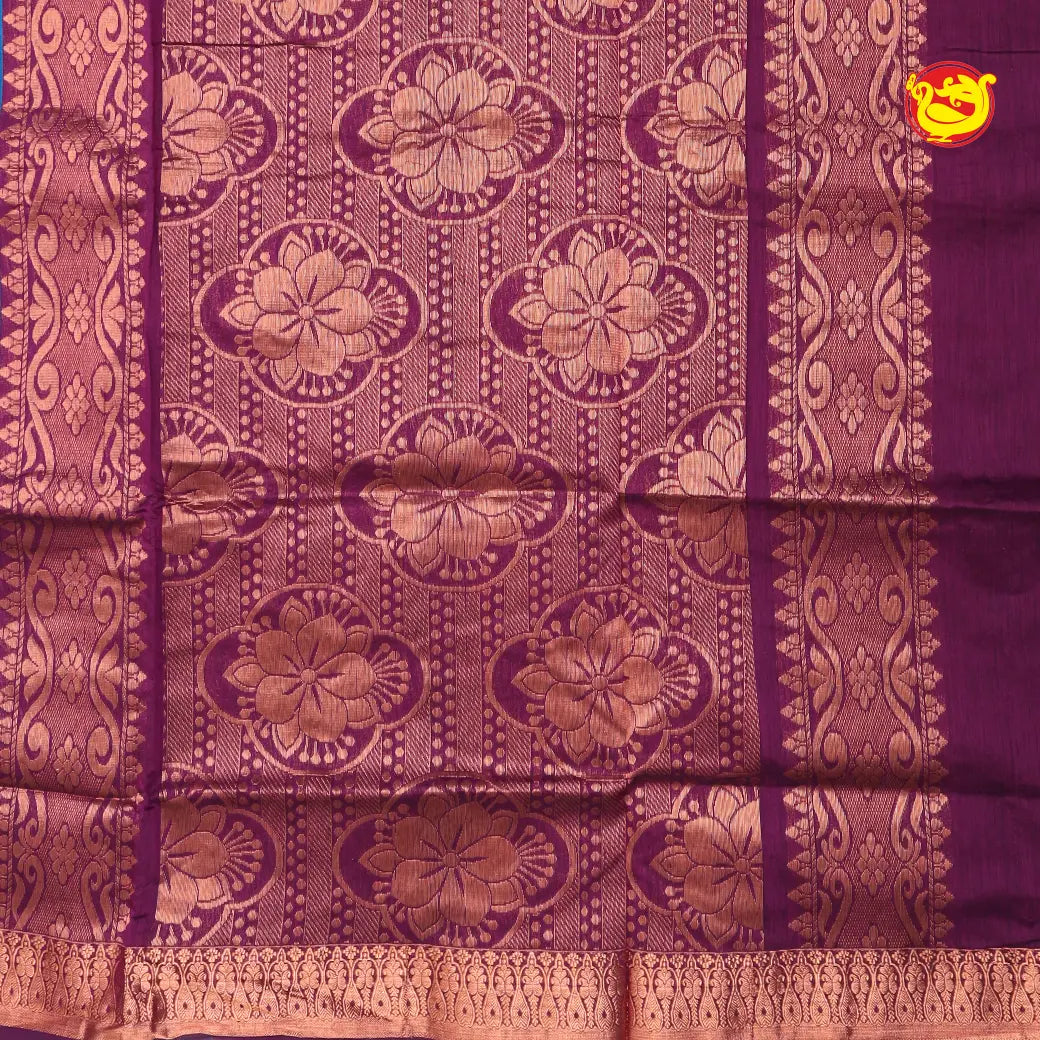 Blue With Dark Purple Kalyani Cotton Saree