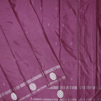 Mauve With Silver Border  Arani Silk Saree
