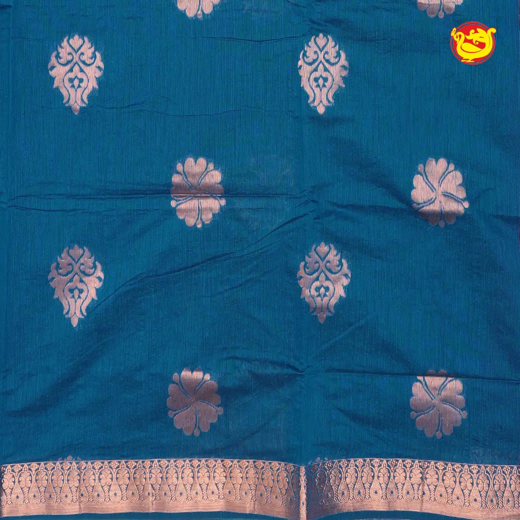 Blue With Dark Purple Kalyani Cotton Saree