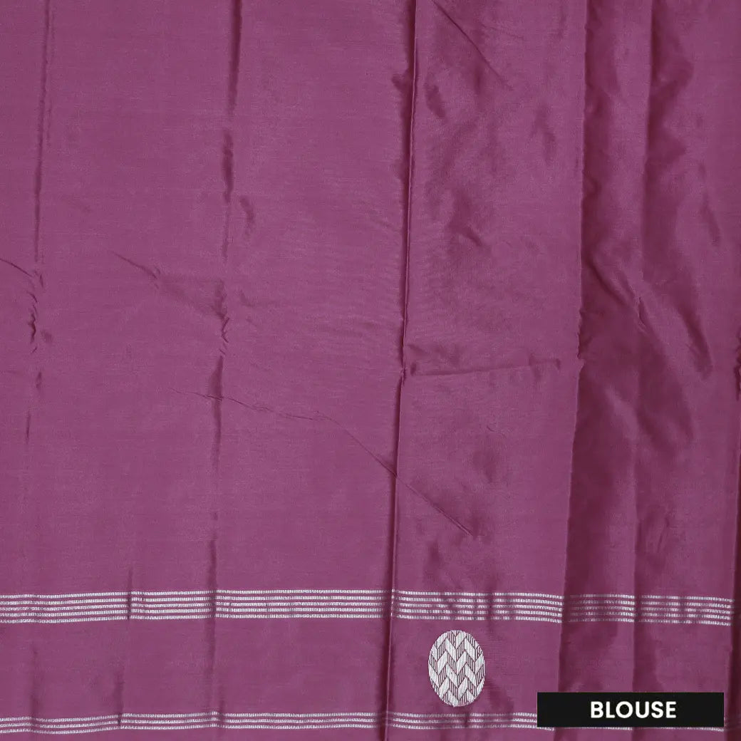 Mauve With Silver Border  Arani Silk Saree