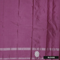 Mauve With Silver Border  Arani Silk Saree