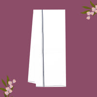 White with Green Border Single Layer Cotton Men’s Dhoti