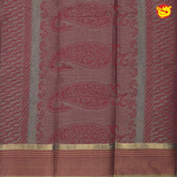 Gray with Pink Pure Bengal Cotton Saree without Blouse