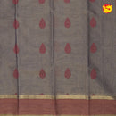 Gray with Pink Pure Bengal Cotton Saree without Blouse