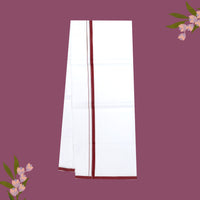 White with Red Border Single Layer Cotton Men’s Dhoti