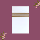 White with Khaki Fancy Border Single Layer Cotton Men’s Dhoti