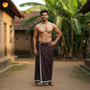 Dark Brown -Men’s Plain Cotton Lungi – Soft & Comfortable