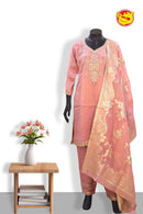 Peach With Gold Ladies Branded Readymade Chudi Set - Thenianantham