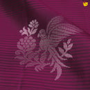 Wine With Parrot Zari Buttas Motifs Silver Zari Pure Kanjivaram Soft Silk Saree - Thenianantham