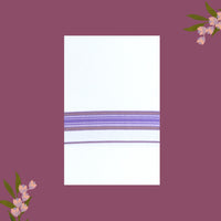 White with Lavender Fancy Border Single Layer Cotton Men’s Dhoti