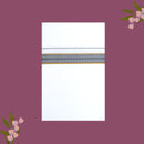 White with Grey - The very thin stripes running alongside it appear to be gold Fancy Border Single Layer Cotton Men’s Dhoti