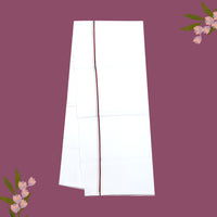 White with Red Border Single Layer Cotton Men’s Dhoti