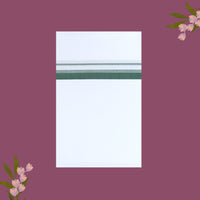 White with Green Border Single Layer Cotton Men’s Dhoti