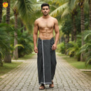 Charcoal Grey -Men’s Plain Cotton Lungi – Soft & Comfortable
