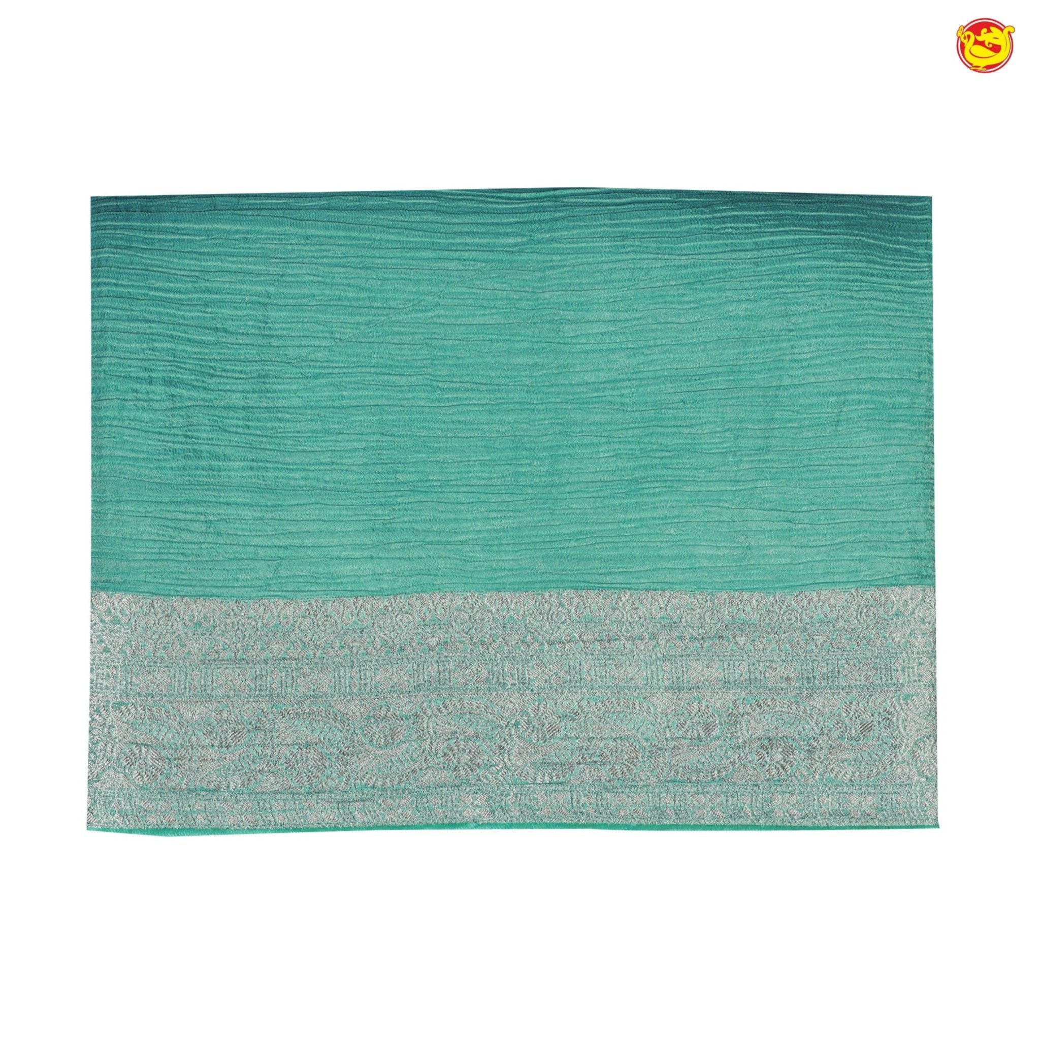 Pastel blue Stripes Design Tissue Crush Designer Saree with Readymade Designer HandWork Blouse - Thenianantham