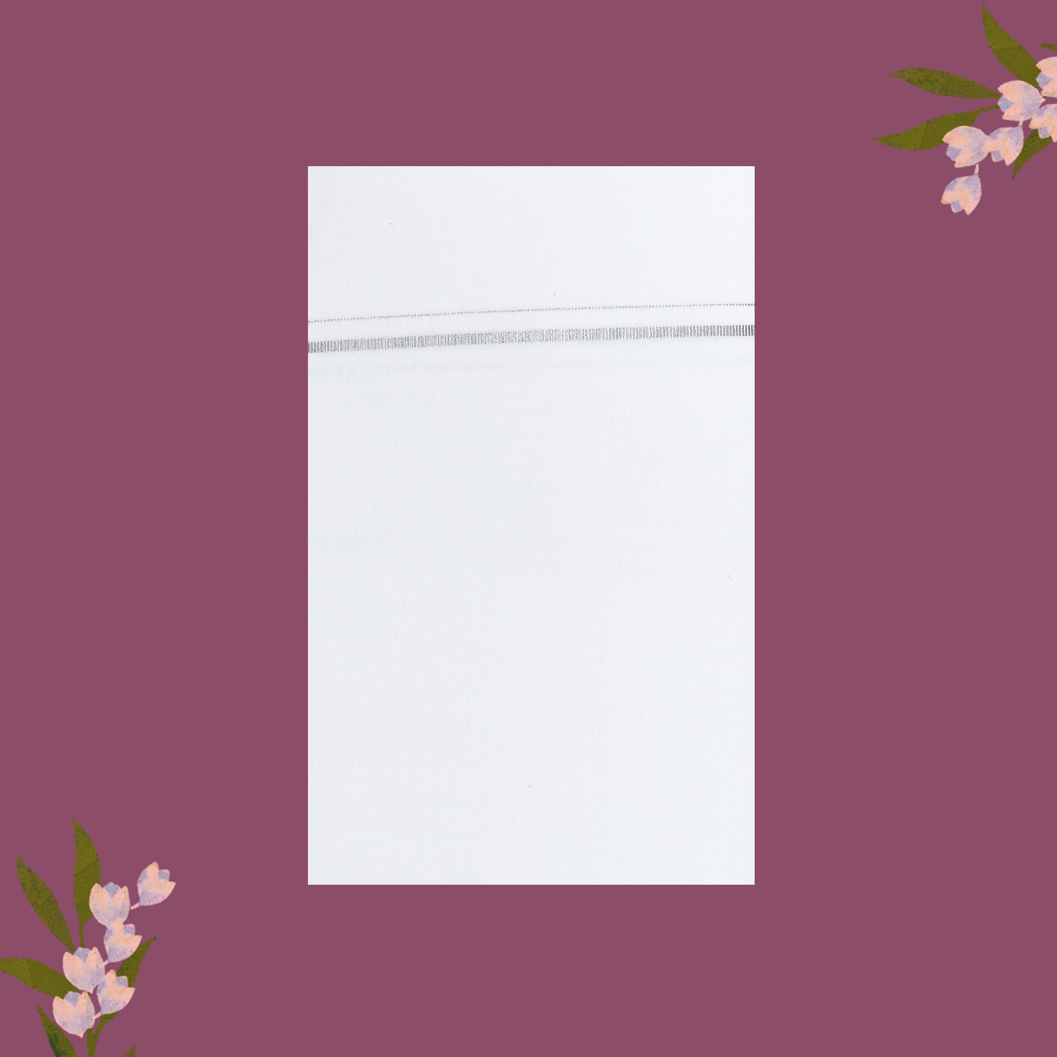 White with Silver  Border Single Layer Cotton Men’s Dhoti