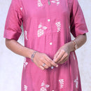 Vannam-Onion Pink With floral print in white Ladies Branded Umbrella Top Readymade