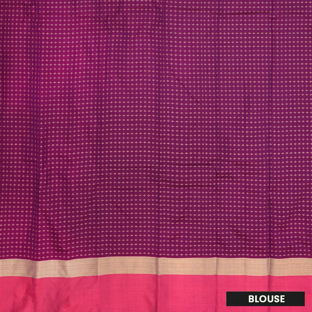 Royal Blue With Magenta Arani Silk Saree