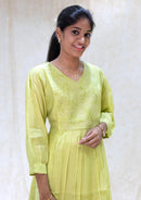 Aarviya- Lime Green  Ladies Branded Umbrella Top Readymade