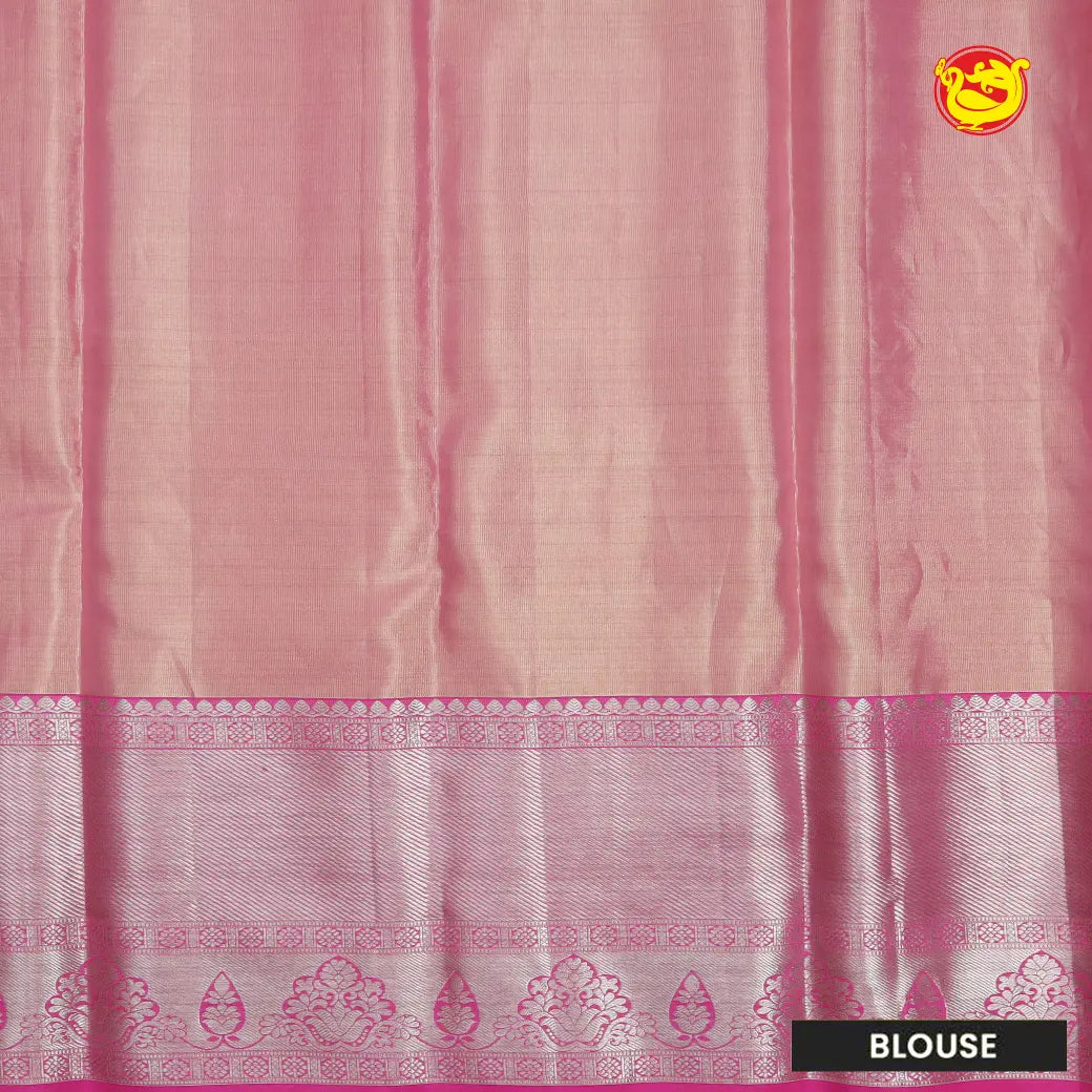 Peach with Pink Traditional Tissue Wedding Silk Saree