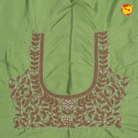 Light Green Bridal Aariwork Blouse - Thenianantham