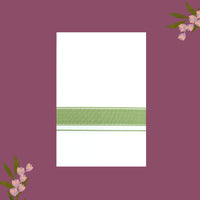 White with Green Border Single Layer Cotton Men’s Dhoti