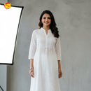 White Colour With Floral  Design Ladies Branded Umbrella Top Readymade