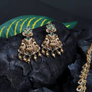 Antique kemp aaram with Lakshmi pendant with earrings - Thenianantham