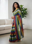 Multi Colour Mul Mul Cotton Sarees
