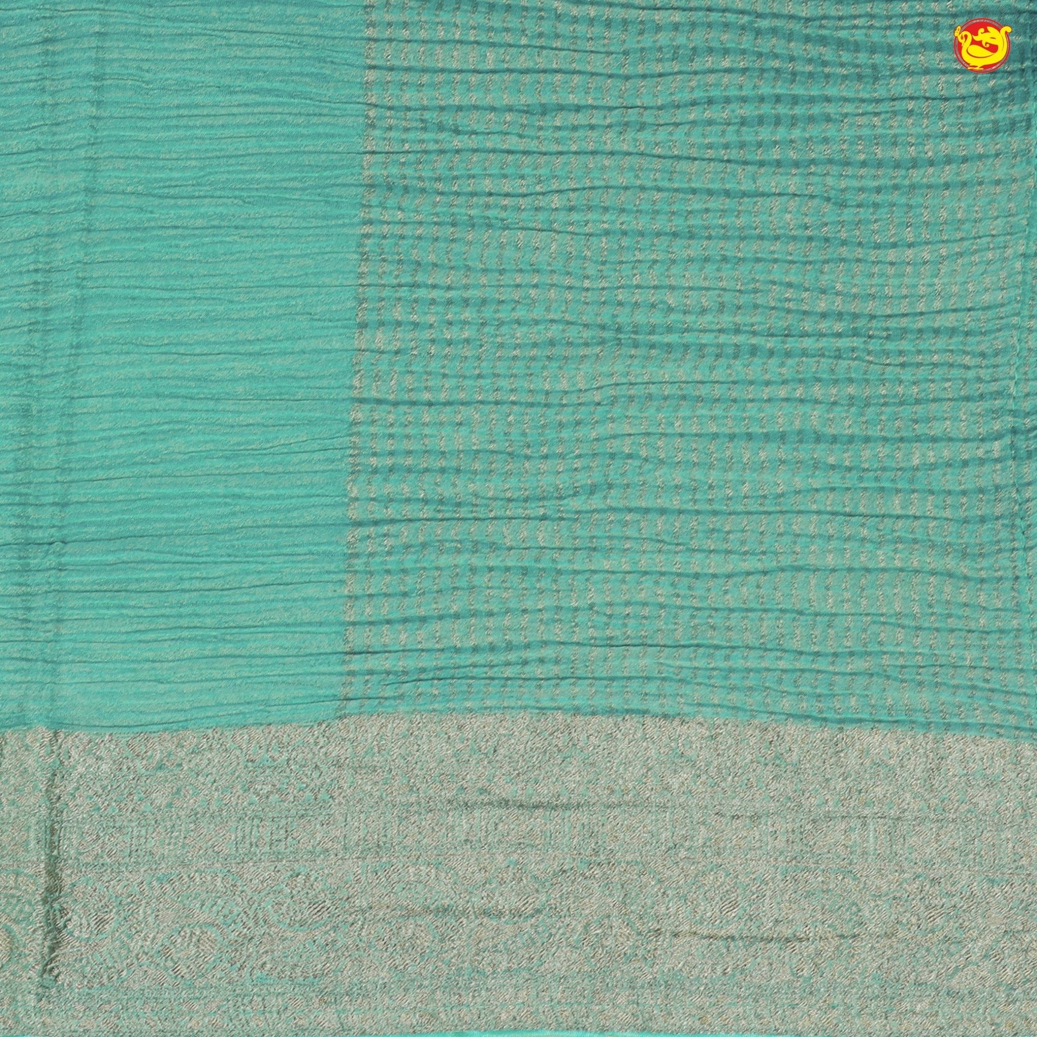 Pastel blue Stripes Design Tissue Crush Designer Saree with Readymade Designer HandWork Blouse - Thenianantham