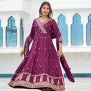 Purple Ladies Branded Readymade Anarkali Suit Set