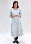 Thenmozhi-Light Powder blue Ladies Branded Umbrella Top Readymade