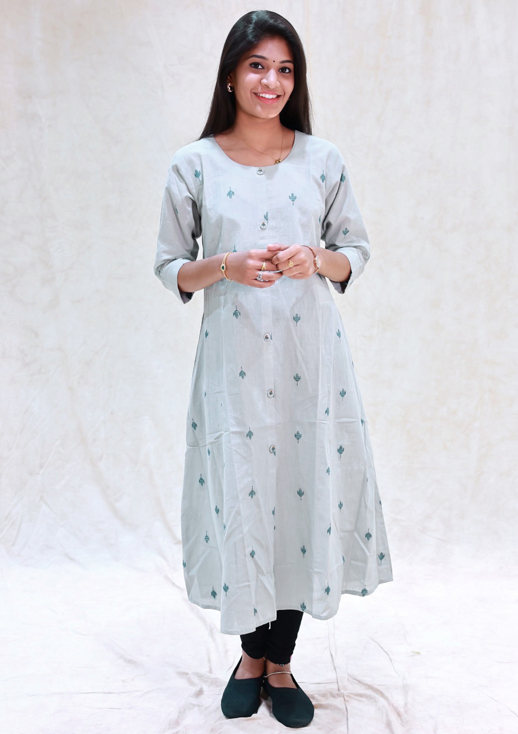 Thenmozhi-Light Powder blue Ladies Branded Umbrella Top Readymade