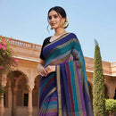 Blue  With Multi Colour Mul Mul Cotton Sarees