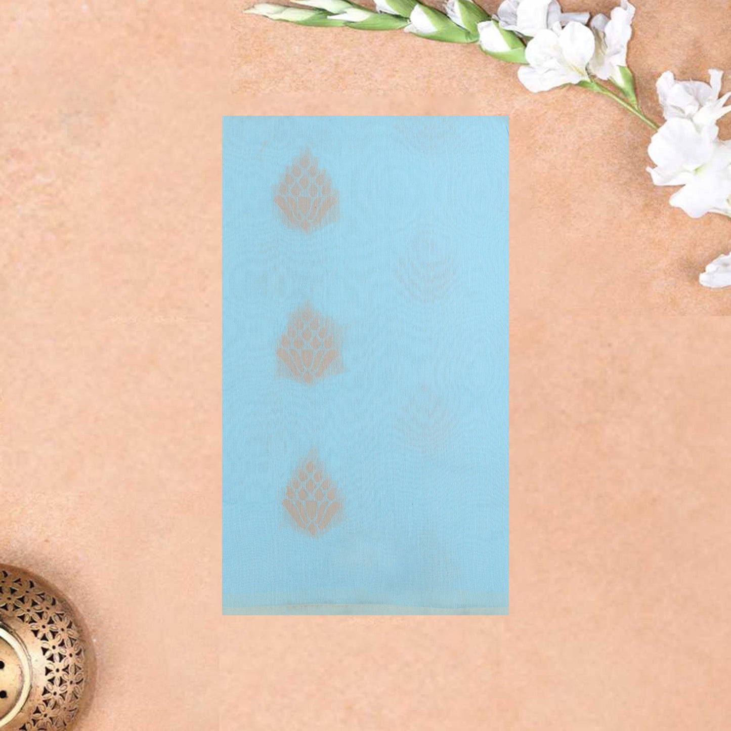 Sky Blue With Sandal Zari Silk Cotton Saree