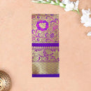 Gold with Purple Border Pure Thirupuvanam Wedding silk saree - Thenianantham