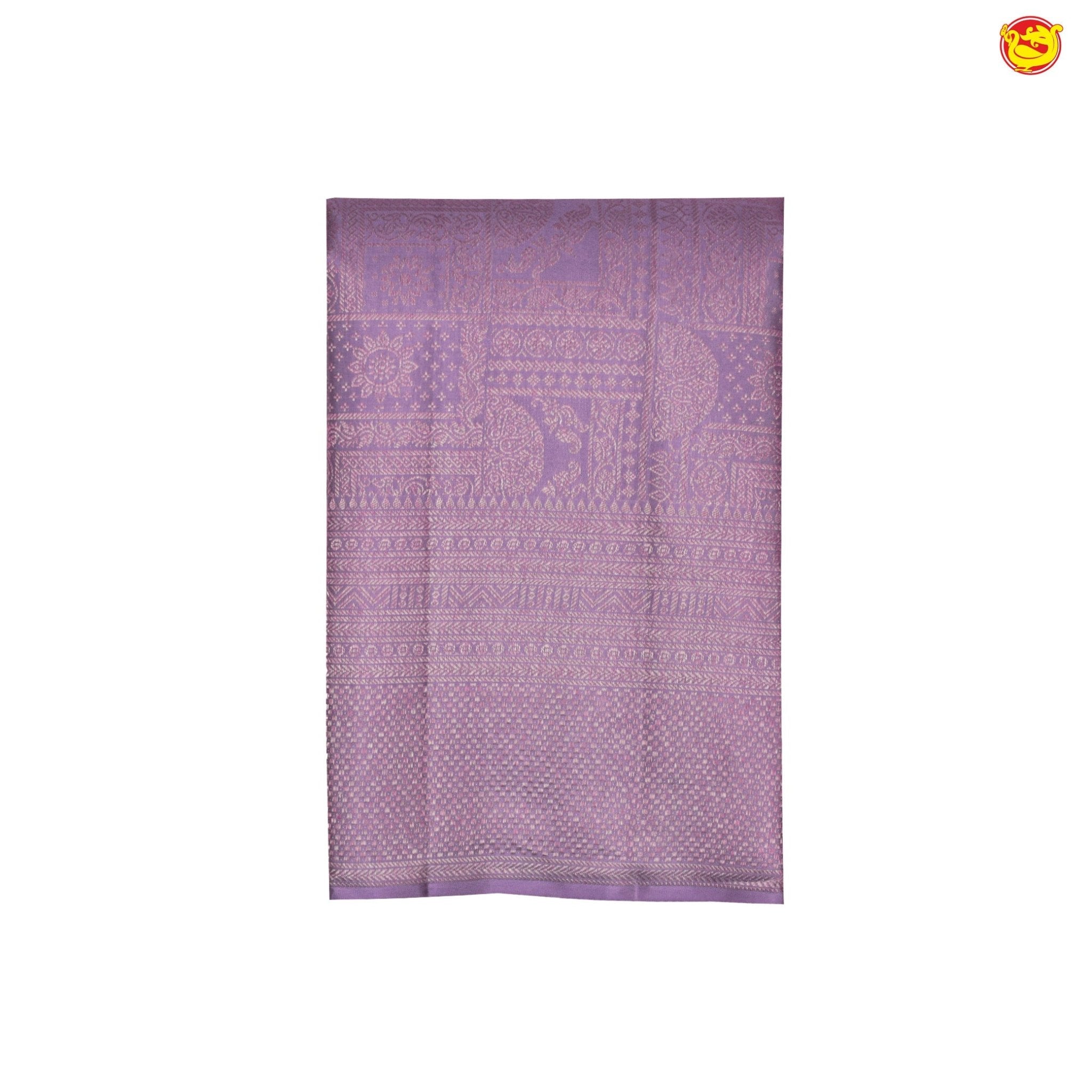 Lilac colour pure Kanchipuram silk saree